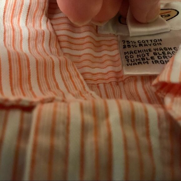 Talbots size Large cotton/Rayon blend. Light orange and white striped. EUC. - Picture 8 of 8